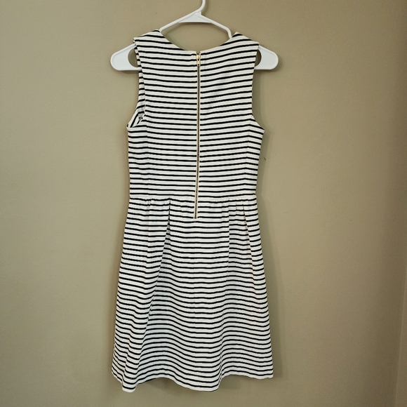 J.Crew Striped Black and White Sleeveless Dress Size XS  Front pockets - Picture 3 of 11